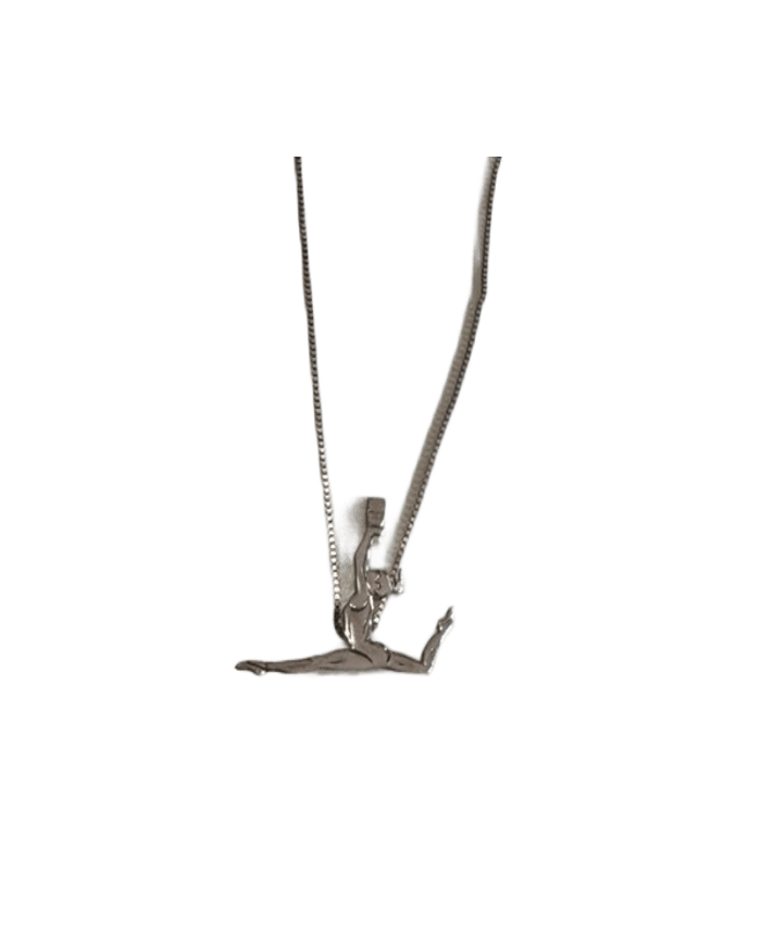 COLGANTE DE PLATA  - MODELO: GIMNASTA GAF BARRA